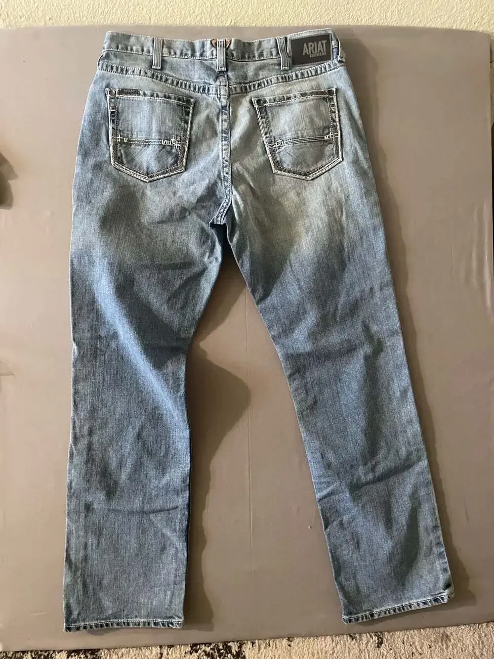 Ariat M2 Traditional Relaxed Boot Cut Jeans Light Wash Size 36x34